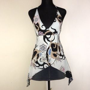 V-Neck High-Low Halter Tank